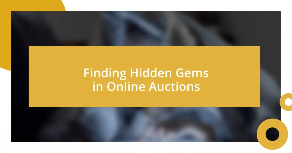 Finding Hidden Gems in Online Auctions