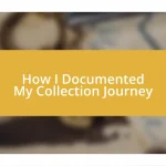 How I Documented My Collection Journey