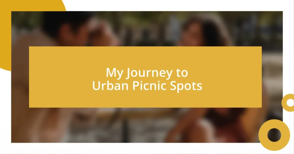 My Journey to Urban Picnic Spots