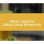 What I Admire About Local Breweries